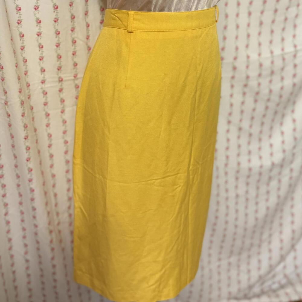 Vintage 80s Conrad C Canary Yellow Pencil Skirt size XL